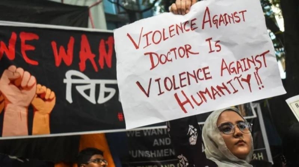 Doctors are protesting against the rape and murder of a colleague in a government hospital in Kolkata