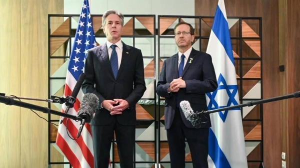 US Secretary of State Antony Blinken met with Israeli President Isaac Herzog in Tel Aviv on Monday, August 19