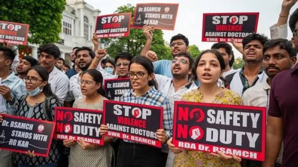 Doctors across India have protested against the rape and murder of the 31-year-old woman