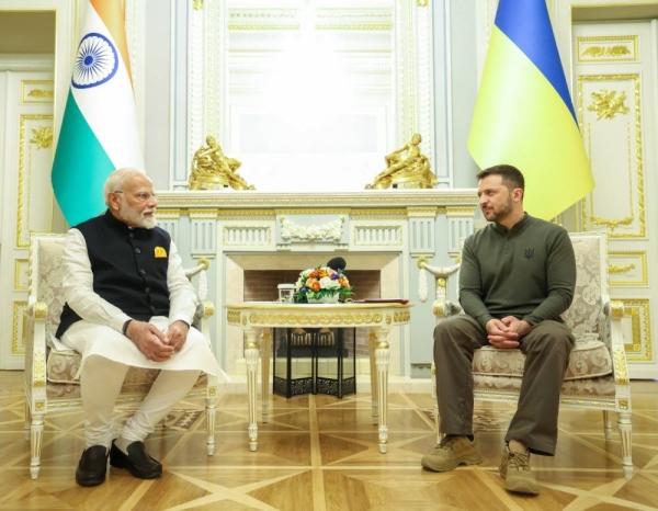 Modi met Ukrainian President Volodymyr Zelenskyy during his visit to Kyiv, marking the first time an Indian prime minister has visited Ukraine since diplomatic ties were established in 1991.