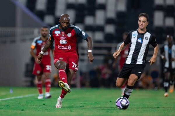 Al Ettifaq secured a valuable 1-0 win against Al Shabab, with Moussa Dembélé scoring the decisive goal. (SPL) 