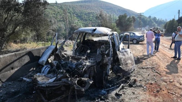 Damage on the outskirts of Masyaf this week