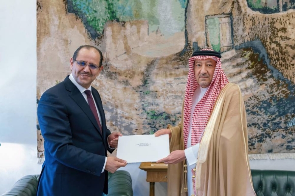 The message was received by Vice Minister of Foreign Affairs Eng. Waleed El-Khereiji during a meeting with Jordanian Ambassador to Saudi Arabia, Dr. Haitham Abu Alfoul.