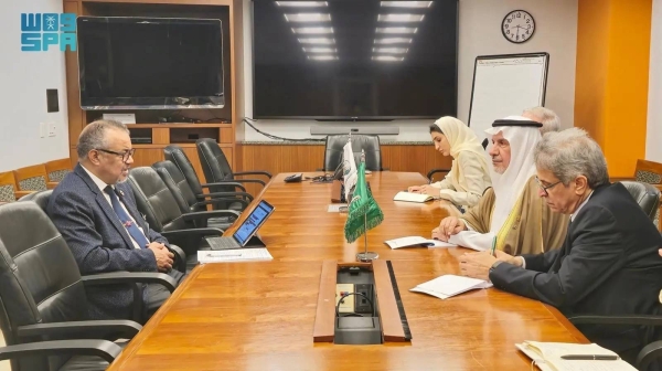 The King Salman Humanitarian Aid and Relief Center Supervisor General Dr. Abdullah Al Rabeeah holds talks with World Health Organization Director General Tedros Adhanom Ghebreyesus in New York.