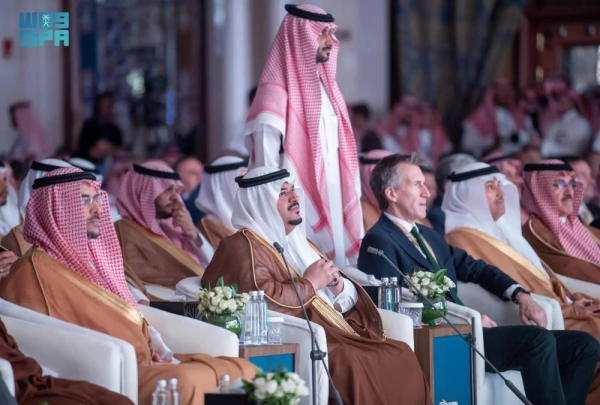 Deputy Emir of Riyadh Prince Mohammed bin Abdulrahman attending the inaugural session of the Global Cybersecurity Forum in Riyadh on Wednesday.

