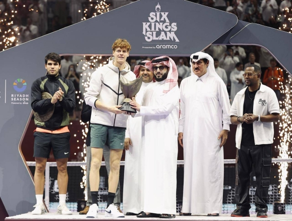 The Chairman of the General Entertainment Authority, Turki Al-Sheikh, crowned world number one Italian tennis player Jannik Sinner as the champion of the Six Kings Grand Slam.