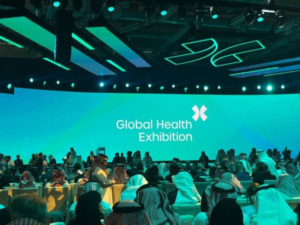 Participants at the inaugural session of the 7th Global Health Exhibition in Riyadh on Monday.