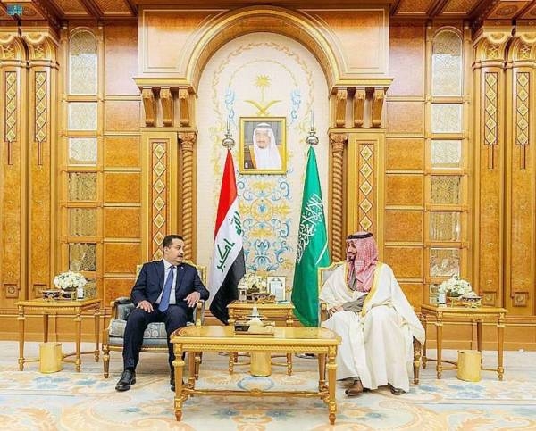 Saudi Crown Prince and Prime Minister Mohammed bin Salman meets Iraqi Prime Minister Mohammed Shia Al-Sudani earlier in Riyadh (File photo)  