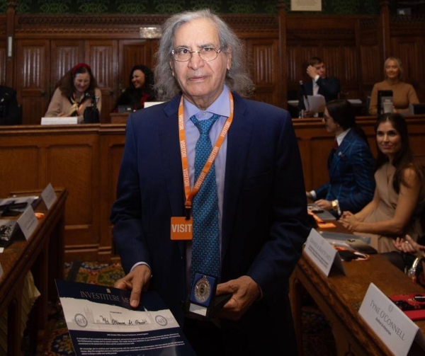 Othman Al Omeir receives Legacy of Change Medal at the UK Parliament for advocacy in media