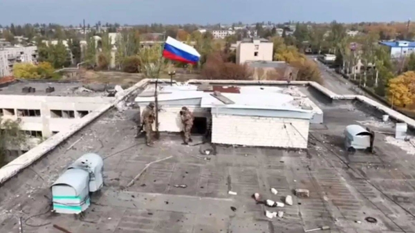 Images released by Russian state media on Tuesday reportedly shows troops raising the Russian flag in Selydove