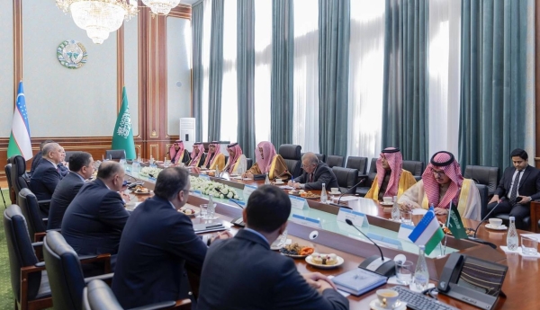 Saudi Attorney General Sheikh Saud Al-Mujib meets with his counterpart in Uzbekistan.