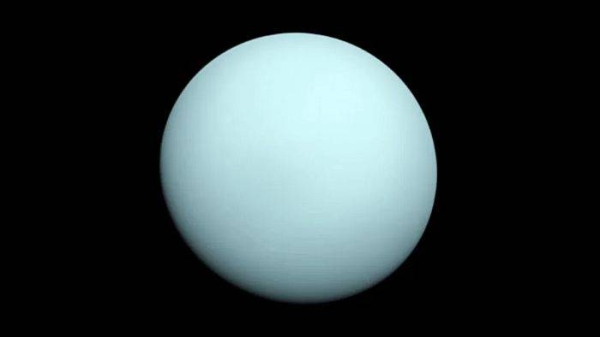 Voyager 2 captured this image of the planet Uranus during its flyby in 1986