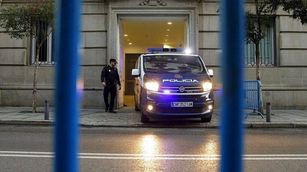 A Spanish National Police van arrives at the Spanish Supreme Court in Madrid. (File)