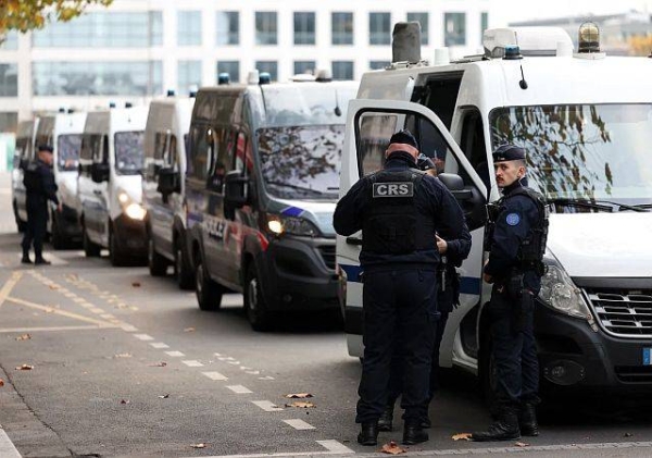 French riot policemen secure the Stade-de-France on the eve of the UEFA Nations League football match between France and Israel, in Saint-Denis, north of Paris, on November 13, 2024