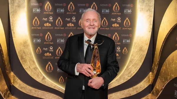 Hopkins was honored with the prestigious Lifetime Achievement Award at the Joy Awards ceremony in Riyadh.