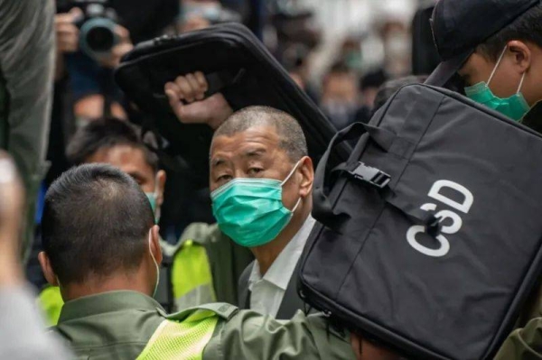 Jimmy Lai, Apple Daily founder, arrives at the Court of Final Appeal ahead a bail hearing on February 9, 2021