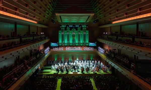 With over 100 talented musicians and performers from the Saudi National Orchestra and Choir, the performance showcased the nation’s rich musical heritage on a global stage.