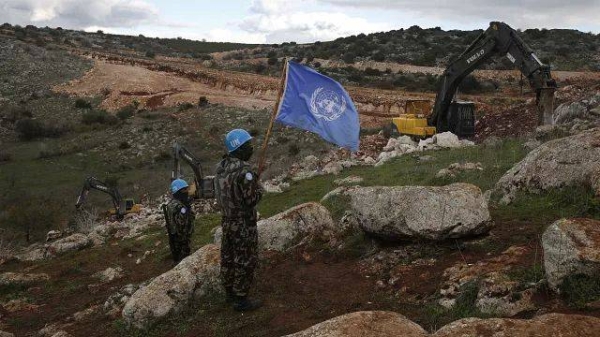 UNIFIL peacekeepers observe Israeli excavators attempt to destroy tunnels built by Hezbollah, 13 December, 2019