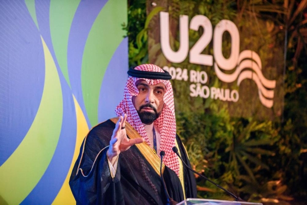 Fahd Al-Rasheed, advisor to the General Secretariat of the Council of Ministers and head of the Saudi Delegation to the Urban Communities Engagement Group, attending the 7th U20 Summit in Rio de Janeiro, Brazil.