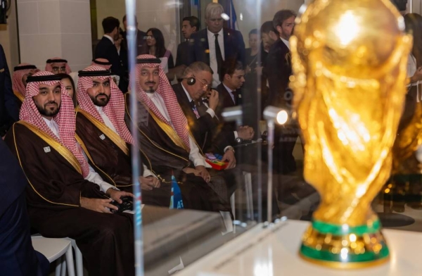 Saudi Arabia's delegation attending the FIFA World Cup 2034 bidding ceremony (File photo).