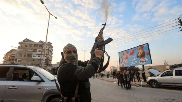 Syrian rebels celebrated on the streets of Hama after the Syrian military pulled out