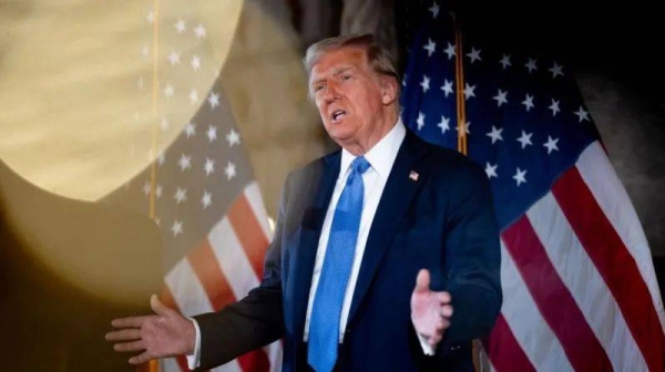 President-elect Donald Trump speaks at a news conference at Trump's Mar-a-Lago resort on December 16