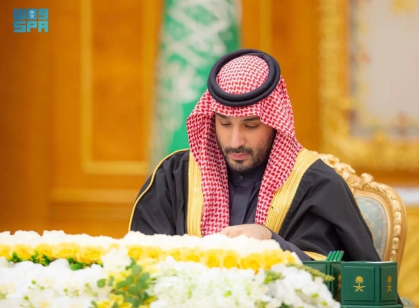 Crown Prince and Prime Minister Mohammed bin Salman chairs the Cabinet session in Riyadh on Tuesday.