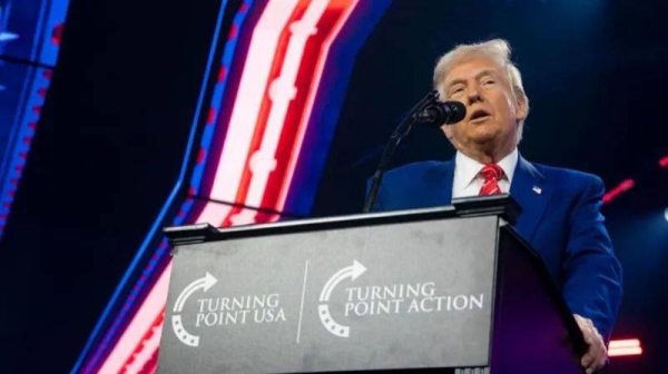 Trump made his remarks in front of thousands at Turning Point's annual conference, one of the country's largest gatherings of conservative activists