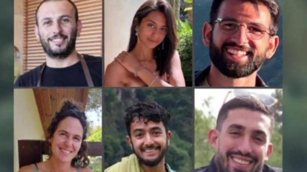 The six hostages who were believed to be killed in August.