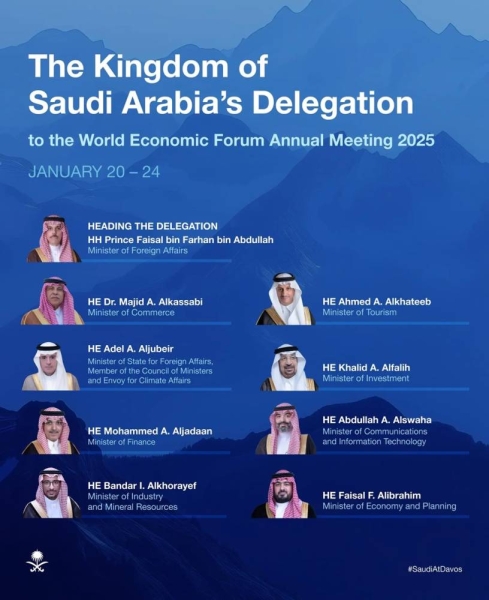 During its participation in the World Economic Forum in Davos, the Saudi delegation will collaborate with leaders from government, private sector, civil society and academia to address the pressing global challenges and shape a prosperous future.

