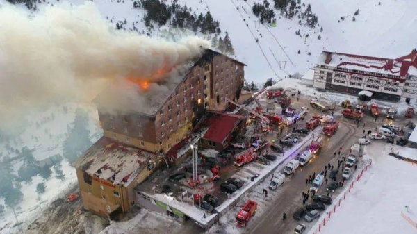 The fire is thought to have started in the hotel's restaurant area