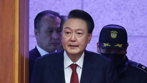 South Korea's impeached President Yoon Suk Yeol arrives for his impeachment trial