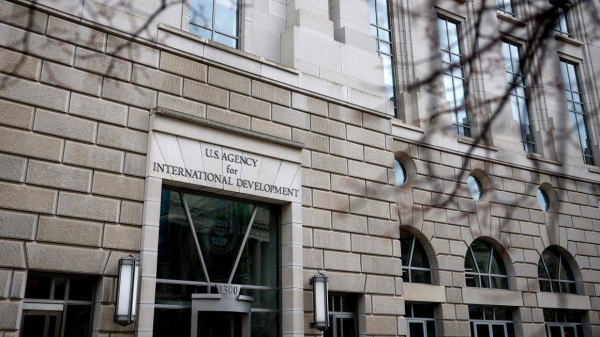 The US Agency for International Development headquarters is seen on February 3, in Washington, DC