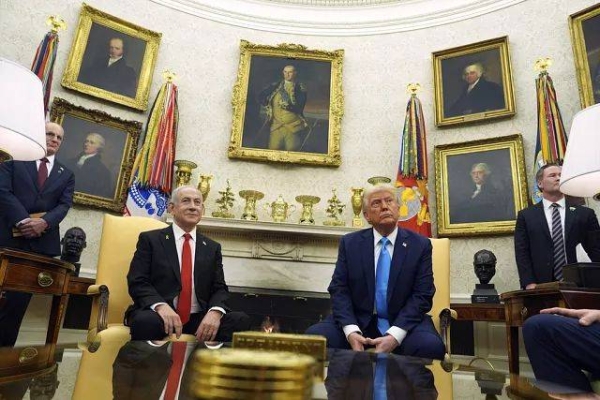 President Donald Trump meets with Israel's Prime Minister Benjamin Netanyahu in the Oval Office of the White House, Tuesday, Feb. 4, 2025, in Washington