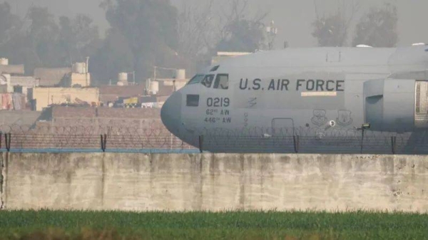 The US military plane carrying Indian deportees landed in Amritsar on Wednesday