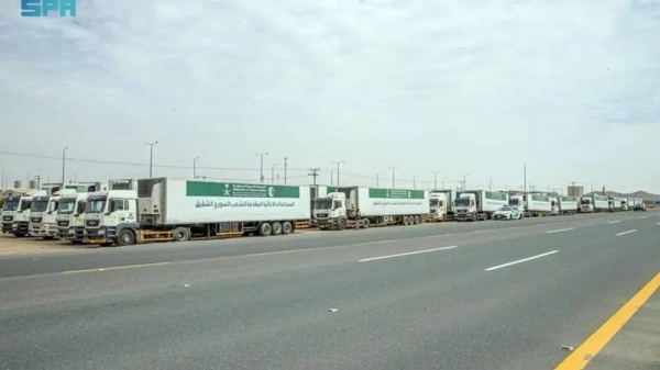 60 Saudi relief trucks cross Hail en route to Syria