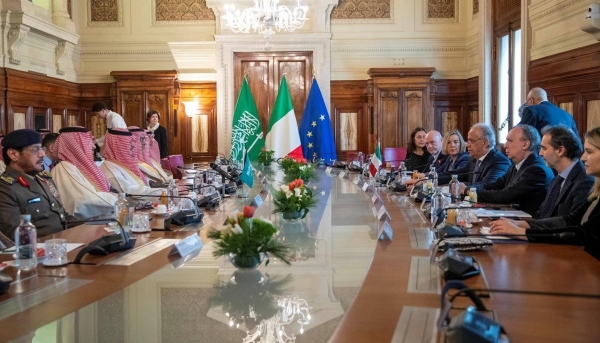 Interior Prince Abdulaziz bin Saud bin Naif holds talks with his Italian counterpart in Rome.