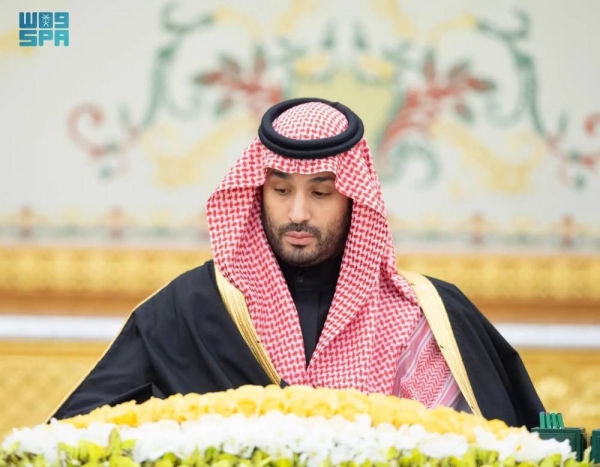 Crown Prince and Prime Minister Mohammed bin Salman chairs the Cabinet session in Riyadh on Tuesday.