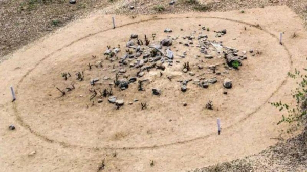 An aerial view of Iron Age graves in Mayiladumparai in Tamil Nadu