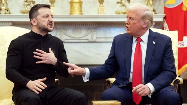 US President Donald Trump and Ukraine's President Volodymyr Zelensky openly clashed in the Oval Office of the White House in Washington, DC, on Friday