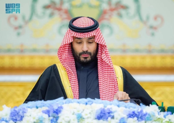 Crown Prince and Prime Minister Mohammed bin Salman chairs the Cabinet session in Riyadh.