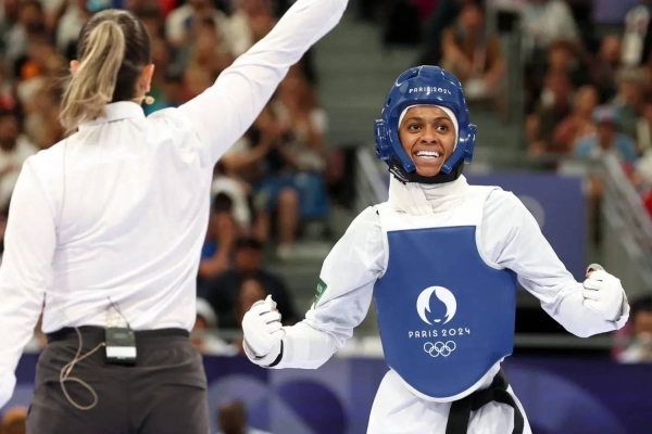 Dunia Abu Talib became the first Saudi female taekwondo athlete to compete in the Paris 2024 Olympic Games.