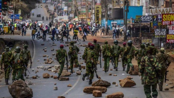 The police prevented the protesters from reaching the Jesus Winner Ministry church