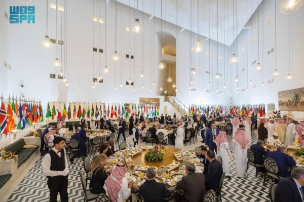 The Iftar gathering was held under the patronage of Minister of Foreign Affairs Prince Faisal bin Farhan and in the presence of Deputy Minister of Foreign Affairs Eng. Waleed Al-Khereiji.