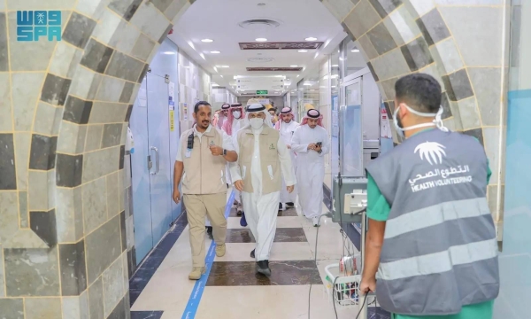 Minister of Health Fahad Al-Jalajel during his inspection tour of the healthcare facilities in Makkah on Monday.
