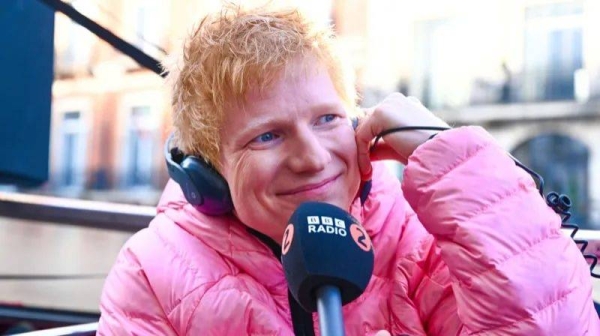Ed Sheeran premiered his single on BBC Radio 1 and Radio 2 while riding around London on a pink open-top bus