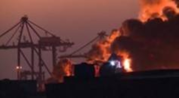 Smoke and flames at Port Sudan following paramilitary attack