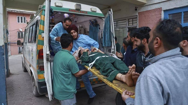 Smoke billows after an artillery shell landed in Poonch district in India's Jammu and Kashmir region on Wednesday.