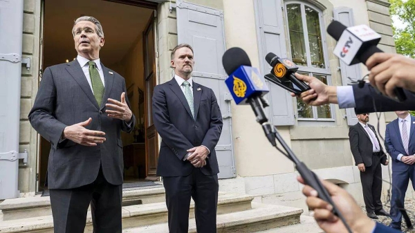 US Treasury secretary Scott Bessent, left