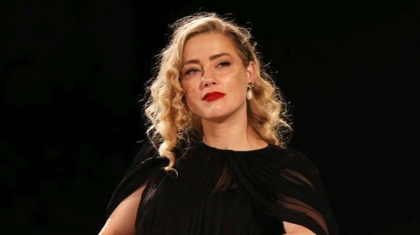 Amber Heard speaks on the stage during the 69th Taormina Film Festival on June 24, 2023, in Taormina, Italy